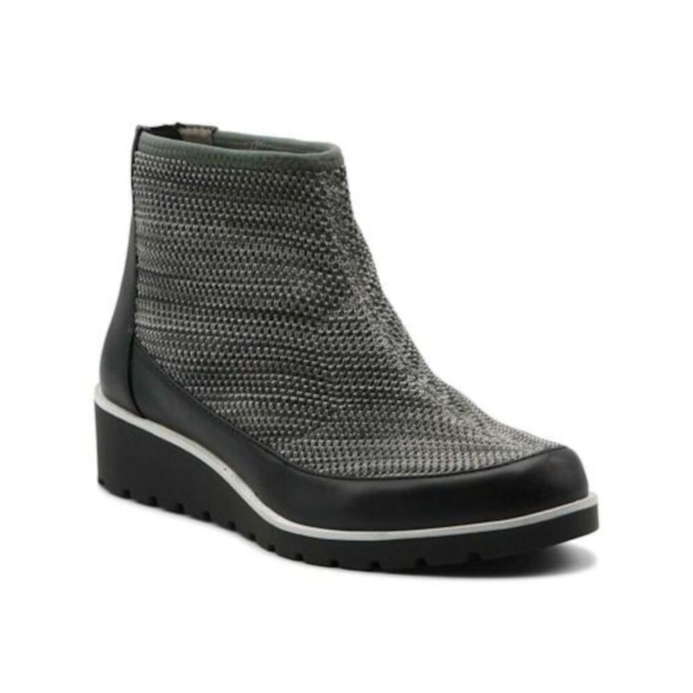 ADRIENNE VITTADINI SPORT Womens Gray 0.5" Platform Trooper Wedge Booties 7.5 M